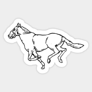 Horse Run Vintage Illustration Sticker